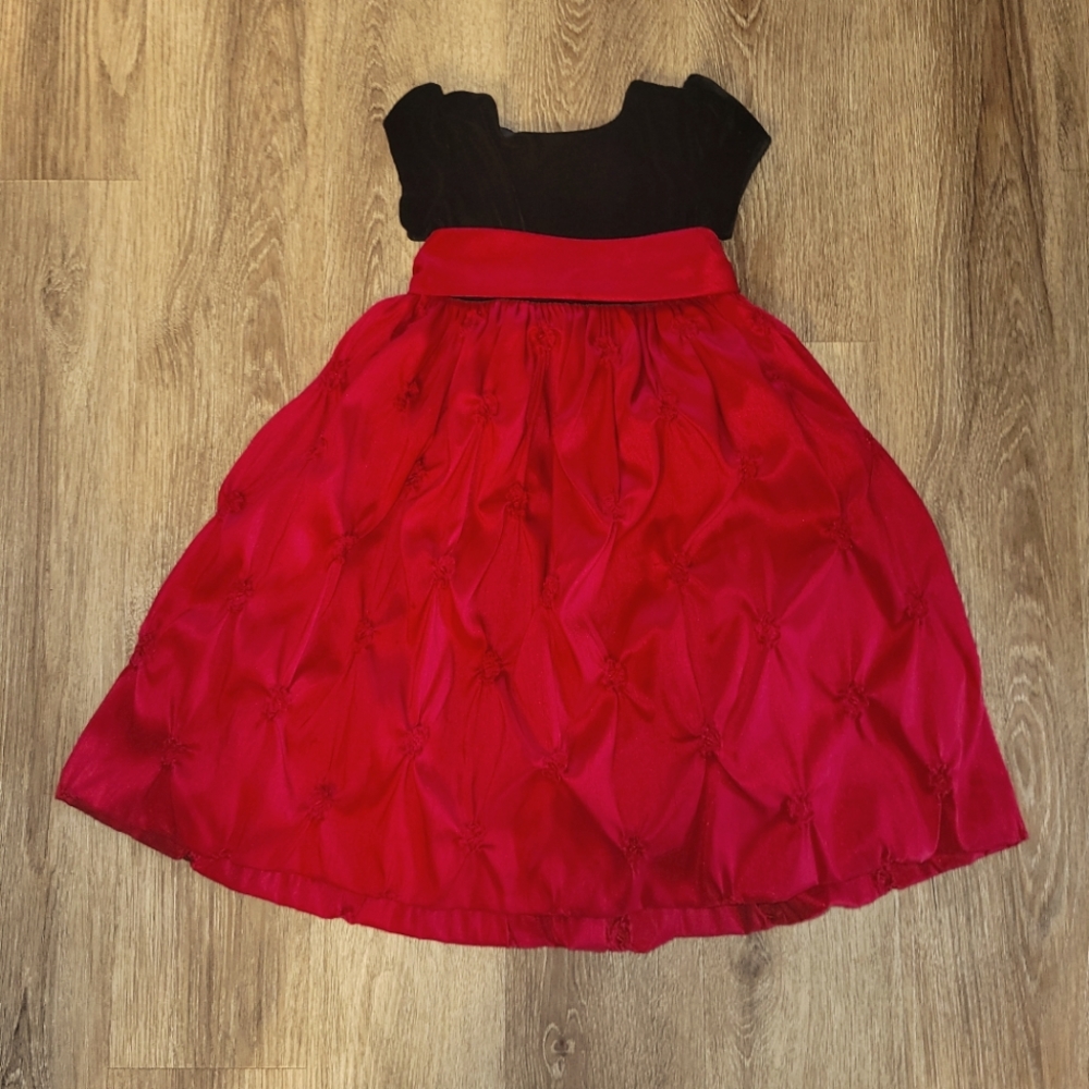 Girls red and black Christmas dress